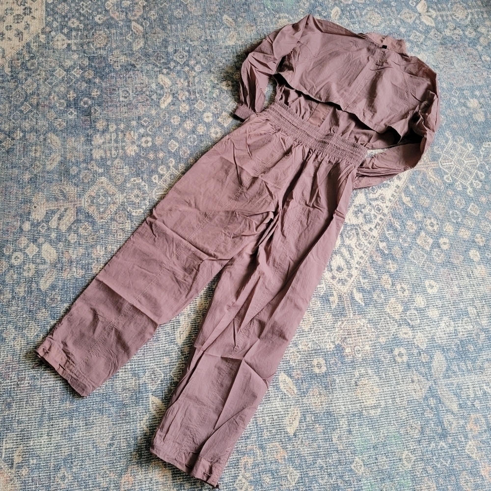 Athleta x Alicia Keys Utility Jumpsuit Open Back Mauve Purple Size 2 - Picture 8 of 8